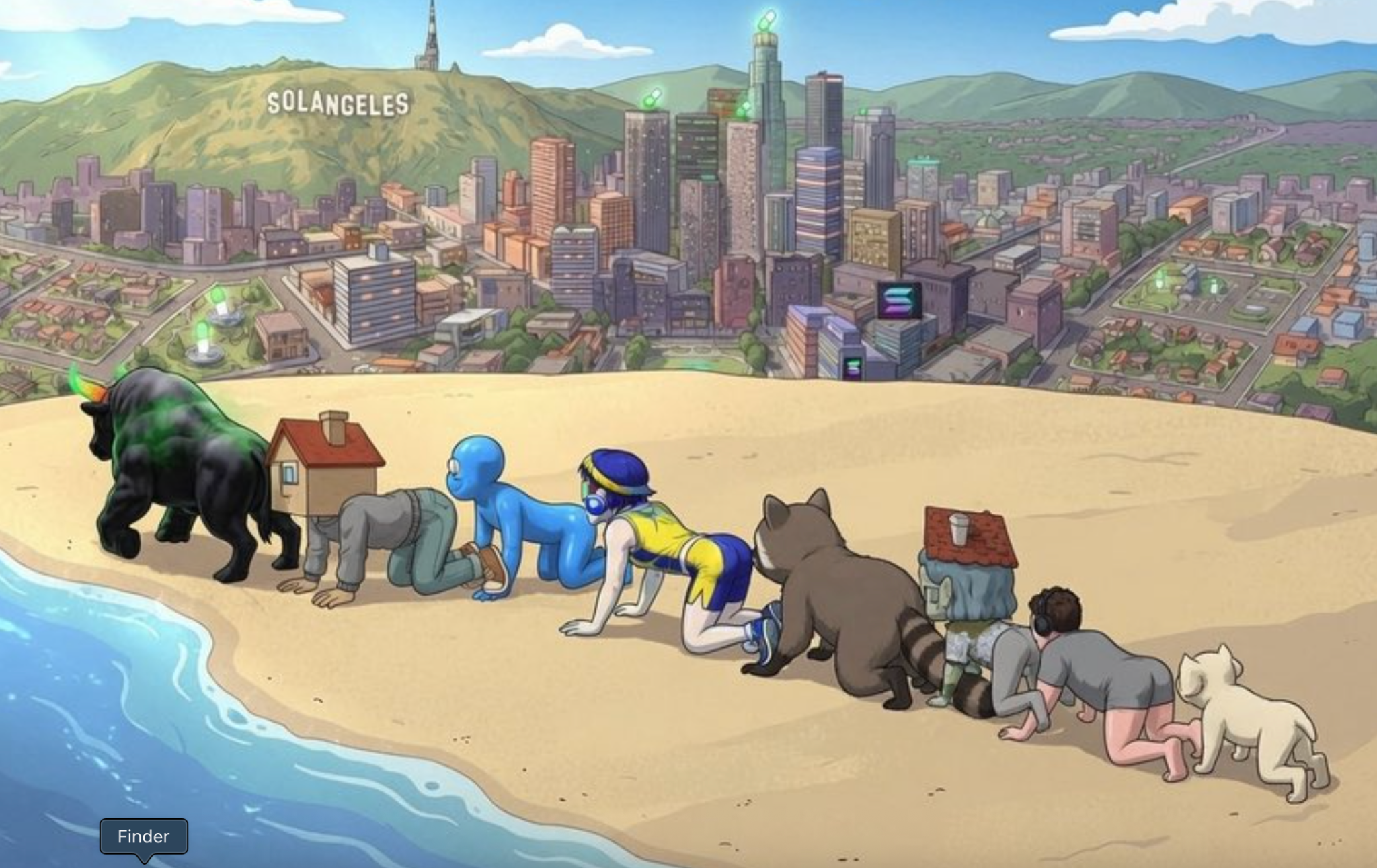 Memipede on a sunny coast